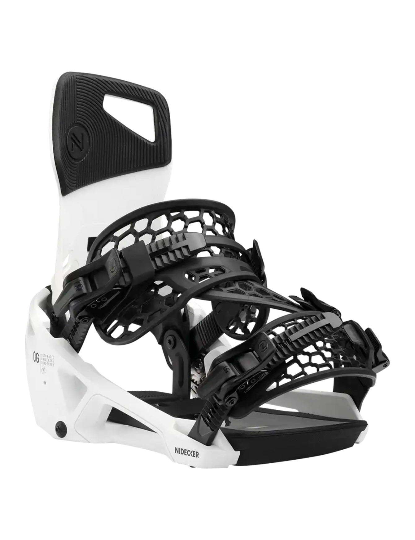 Nidecker OG Supermatic Snowboard Binding 2027 White front three-quarter view